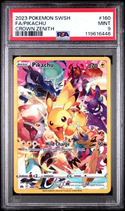 2023 POKEMON SWORD & SHIELD CROWN ZENITH #160 FULL ART/PIKACHU PSA 9 - Image 1