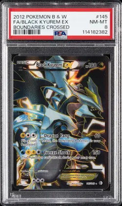 2012 POKEMON B&W BOUNDARIES CROSSED #145 FULL ART/BLACK KYUREM EX PSA 8 - Image 1