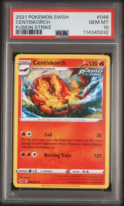 2021 POKEMON SWORD & SHIELD FUSION STRIKE #048 CENTISKORCH PSA 10 - Image 1
