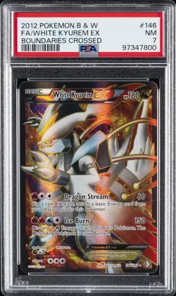 2012 POKEMON B&W BOUNDARIES CROSSED #146 FULL ART/WHITE KYUREM EX PSA 7 - Image 1