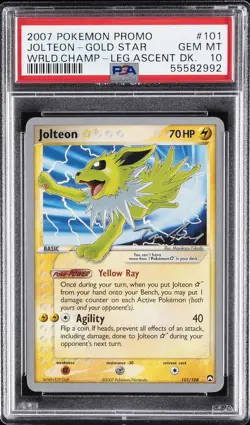 2007 POKEMON WORLD CHAMPIONSHIPS PROMO LEGEND ASCENT JOLTEON-GOLD STAR PSA 10 - Image 1