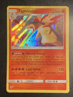 Typhlosion Holo Rare 42/214 Pokemon TCG Sun & Moon Lost Thunder Holo Rare NM - Image 2