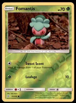Pokemon TCG Fomantis Sun & Moon - Unified Minds #15 Reverse Holo - Image 1