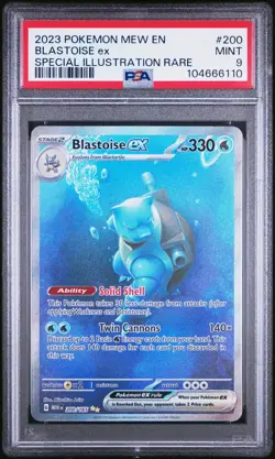 2023 POKEMON MEW EN-151 SPECIAL ILLUSTRATION RARE #200 BLASTOISE EX PSA 9 - Image 1