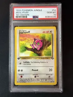 1999 1st Edition Pokemon Jungle Jigglypuff 54/64 PSA 10 Gem Mint - Image 1
