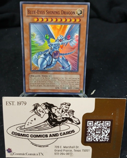 Yu-Gi-Oh! Blue-Eyes Shining Dragon MOV-EN001 Super Rare LP - Image 1