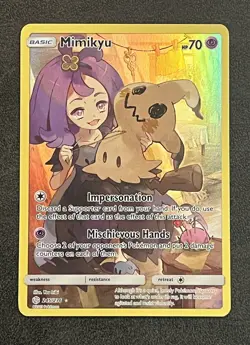 Mimikyu 245/236 Full Art Secret Rare Pokemon Sun & Moon Cosmic Eclipse NM - Image 1