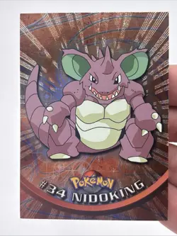 Nidoking #34 Textured Holo Foil, Vintage 1999 Topps Pokemon TV Animation Edition - Image 1