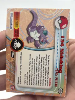 Nidoking #34 Textured Holo Foil, Vintage 1999 Topps Pokemon TV Animation Edition - Image 4