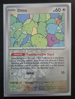 Ditto 132/165 Reverse Holo English Pokemon 151 Card Near Mint - Image 1