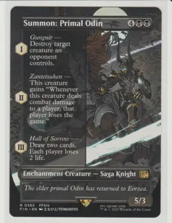 Summon: Primal Odin Borderless Rare MtG Card FIN 365 - Image 1