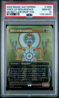 2023 MTG SECRET LAIR DROP FOIL #1258 VOICE OF RESURGENCE PSA 10 - Image 1