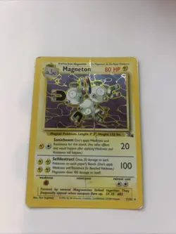 Pokemon TCG Magneton Fossil Holo Card 11/62 Unlimited Rare - Image 1