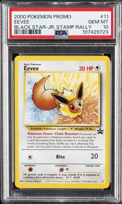 2000 POKEMON PROMO BLACK STAR JR. STAMP RALLY #11 EEVEE PSA 10 - Image 1