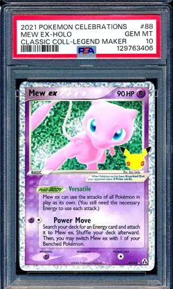 Mew EX 2021 Pokemon Celebrations #88 Classic Collection Legend Maker Holo PSA 10 - Image 1