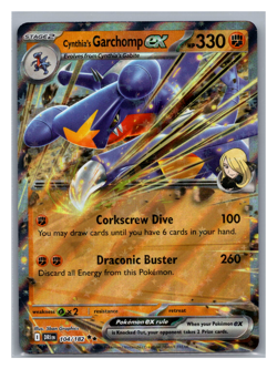 2025 Pokemon Destined Rivals #104/182 Cynthia's Garchomp EX Rare Holo - Image 1