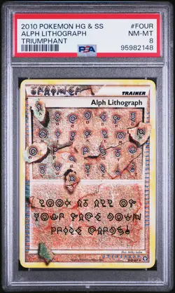2010 POKEMON TRIUMPHANT ALPH LITHOGRAPH #FOUR ULTRA RARE PSA 8 NM-MT #95982148 - Image 1