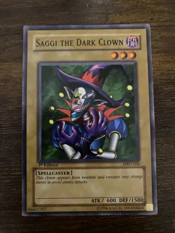 Yugioh! TCG SAGGI THE DARK CLOWN Metal Raiders 1ST EDITION MRD-066 LP/MP - Image 1