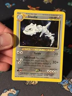 Pokemon Cards Steelix 15/111 Holo Rare Neo Genesis UNLIMITED WOTC - (NM-) *SWIRL - Image 2