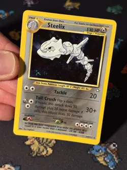 Pokemon Cards Steelix 15/111 Holo Rare Neo Genesis UNLIMITED WOTC - (NM-) *SWIRL - Image 3