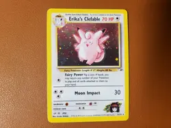 Erika's Clefable 3/132 Holo Swirl Gym Heroes Unlimited 2000 NM Pokemon Card - Image 1