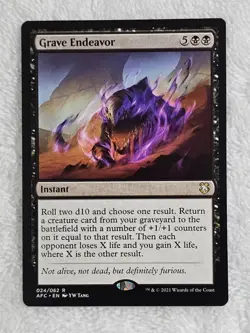 MTG Grave Endeavor - Adventures in the Forgotten Realms #24 Card Rare NM - Image 1