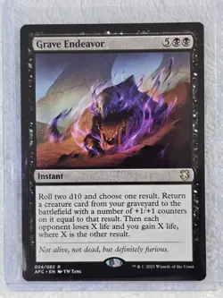 MTG Grave Endeavor - Adventures in the Forgotten Realms #24 Card Rare NM - Image 5