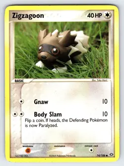 Zigzagoon 74/106 005 EX Emerald Pokemon Card TCG Yuka Morii Common - Lp - Image 1