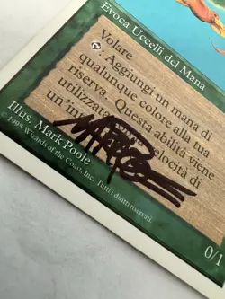 Birds of Paradise, MTG- Italian 4th Edition, Light Play, Mark Poole Signature - Image 2