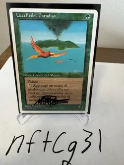 Birds of Paradise, MTG- Italian 4th Edition, Light Play, Mark Poole Signature - Image 4