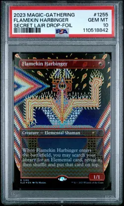 2023 MTG SECRET LAIR DROP FOIL #1255 FLAMEKIN HARBINGER PSA 10 - Image 1
