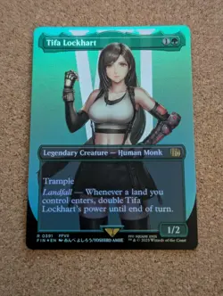 1x Tifa Lockhart, Foil, Borderless Art, Magic the Gathering, MTG NM - Image 1