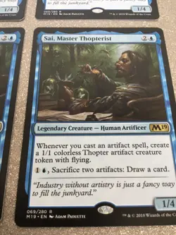4 X Sai, Master Thopterist Core Set 2019 (M19) Rare Magic Card 069/280 Mint MTG - Image 4
