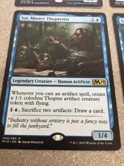 4 X Sai, Master Thopterist Core Set 2019 (M19) Rare Magic Card 069/280 Mint MTG - Image 5