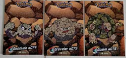 2025 POKEMON STAINED GLASS Crystal Cards Geodude Graveler Golem - Image 1