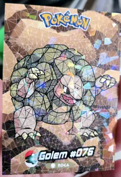 2025 POKEMON STAINED GLASS Crystal Cards Geodude Graveler Golem - Image 2