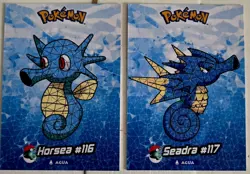 2025 POKEMON STAINED GLASS Crystal Cards Horsea And Seadra - Image 1