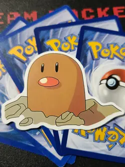 Diglett Sticker Plus Random Official Pokemon TCG Cards!! - Image 1