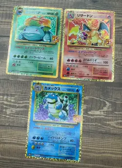 Pokemon 25th Anniversary Jap Charizard Venusaur Blastoise Set Minty -US Seller - Image 1