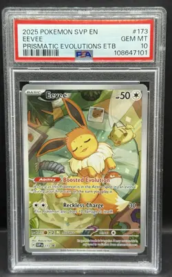 2025 POKEMON SVP EN EEVEE PRISMATIC EVOLUTIONS ETB #173 PSA 10 - Image 1