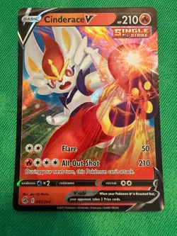 CINDERACE V 043/264 FUSION STRIKE POKEMON (ULTRA RARE, NM) - Image 1