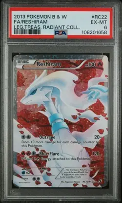 2013 POKEMON B&W RADIANT COLLECTION #RC22 FA RESHIRAM PSA 6 (1658) - Image 1