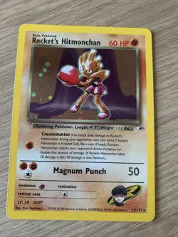 Rocket's Hitmonchan 11/132 Gym Heroes Pokemon Card TCG Holo Rare - Image 2
