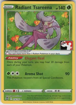 Holo Foil Radiant Tsareena 016/195 Radiant Rare Prize Pack Series Cards - Image 1