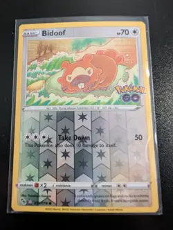 Pokemon TCG Bidoof Peelable Hidden Ditto Card #059/078 Pokemon Go Reverse Holo - Image 1