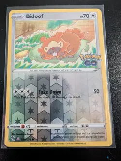 Pokemon TCG Bidoof Peelable Hidden Ditto Card #059/078 Pokemon Go Reverse Holo - Image 3