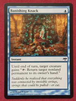 Magic The Gathering EVENTIDE BANISHING KNACK blue card MTG - Image 1