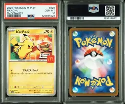 PSA 10 Pikachu 020/M-P McDonald's Happy Set Promo 2025 Pokemon Card Japanese - Image 3
