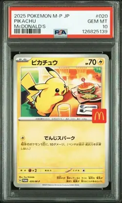 PSA 10 Pikachu 020/M-P McDonald's Happy Set Promo 2025 Pokemon Card Japanese - Image 1