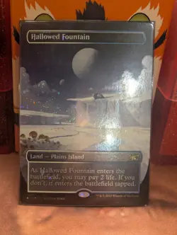 Magic the Gathering Unfinity Hallowed Fountain Borderless Galaxy Foil Card 528 - Image 1